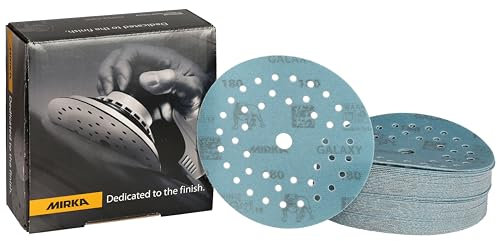 Mirka Galaxy papel de lija epoxi 125mm velcro grano 180 para el lijado de resina epoxi, madera, epoxi, rivertable / 50 unidades discos de lijado