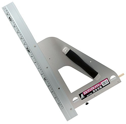 Shinwa Sokutei Circular Saw Guide Ruler [L Angle] for Left Handed (with Handle) 450mm (77803) (Japan Import)
