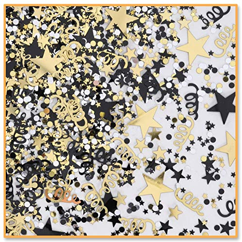 Beistle CN127 Awards Night Confetti Tableware Decorations, VIP Party Supplies, Black/Gold