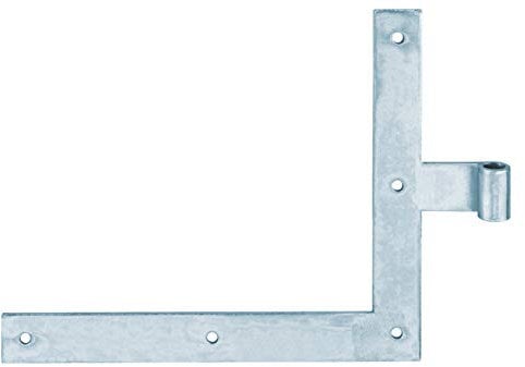 Alberts 308308 Penture équerre | bout droit ou queue de carpe pour le haut ou le bas | zinguée | gond Ø 14 mm | taille 250 x 300 x 35 mm