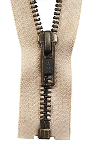 YKK Reißverschluss 1 Wege teilbar Hellbeige 70 cm Metall Metallzähne