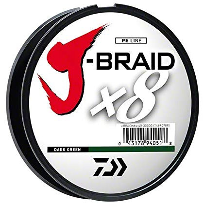 J-BRAIDX8, Spule, dunkelgrün, Mono, Durchmesser = 1,1 kg.