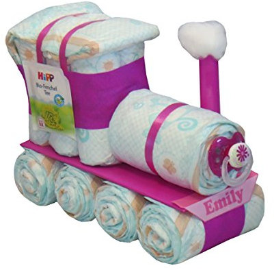 Windeltorte | Windellokomotive Windellok rosa | Windelzug | Windelgeschenk für Mädchen