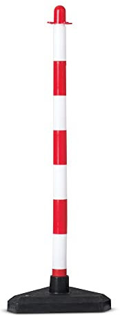 Kunststoff-Kettenständer Secur mit Zementfuß Pfosten: gelb/schwarz Höhe: 87,0 cm, Durchm.: 4,0 cm Durchm. Fuß: 30,0 cm