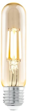 EGLO LED E27 Lampe, Amber Vintage Glühbirne in Röhrenform T32 | Retro Beleuchtung, 3,5 Watt (entspricht 22 Watt), 220 Lumen, warmweiß, 2200 Kelvin, Leuchtmittel, Edison Glühlampe, Ø 3,2 cm
