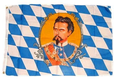 Fahne / Flagge Freistaat Bayern König Ludwig 60 x 90 cm