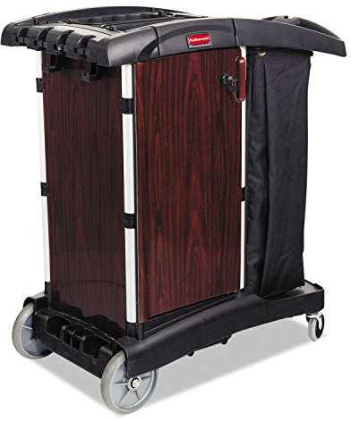 Rubbermaid Commercial Products FG9T9400BLA, Deluxe Paneled Compact Housekeeping Cart