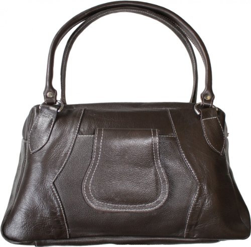 German Wear Damen Lederhandtasche Ledertasche Handtasche Tasche Tragetasche echtleder dunkelbraun