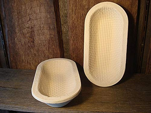 Gärkorb Gärkörbchen Holzschliff für 1,0 kg Brote oval mit Waffelmuster, inkl. Info 'perfekt Brot backen'
