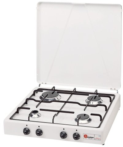 PARKER 91757 Camping Kocher 4-flammig mit Zündsicherung für Deutschland, 50 millibar
