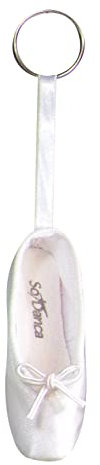 Schlüsselanhänger in Form eines Ballettschuhes mit Schlüsselring - Ballett Geschenkartikel weiss