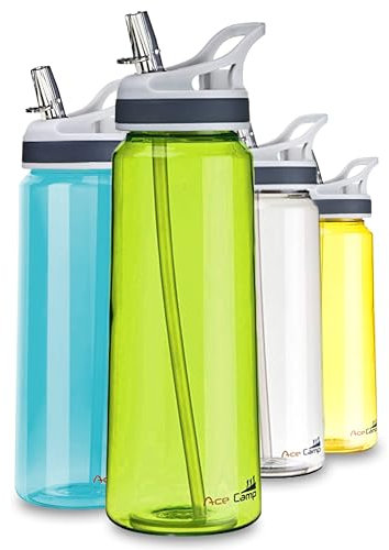 AceCamp Tritan 15555 Sport-Trinkflasche mit Strohhalm, auslaufsicher, BPA-frei, 750 ml, Grün