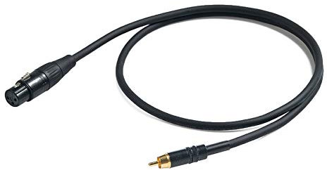 Proel CHLP270LU3 - Cavo Audio Professionale per strumenti con connessioni 1x RCA Maschio a connettore presa volante Cannon XLR 3F Femmina, Nero (3mt)