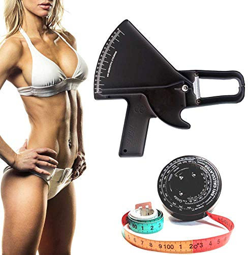 Slimguide BMI Profi Bundle SCHWARZ: Körperfett-Zange + BMI Maßband + Handbuch