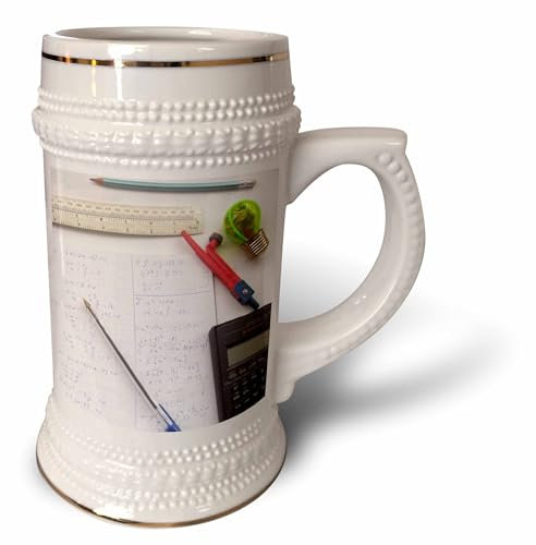 3dRose Photography-Mathematics Equations Calculator-for Maths Nerd Teacher Geek Tutor Student-Stein Mug, 18oz (STN_113081_1), 22oz, White