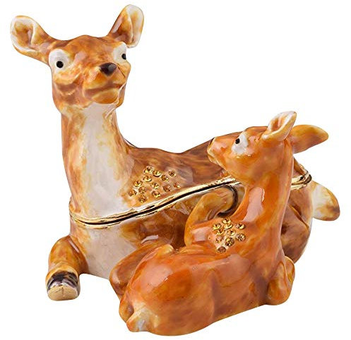 Schmuckkästchen im Fabergé-Stil mit Vögeln auf einem Ast, handgefertigt, verziert mit Swarovski-Kristallen