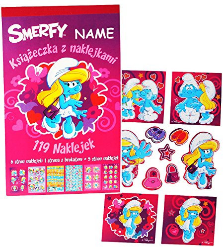 alles-meine.de GmbH Block mit - Sticker/Aufkleber - Schlumpfine die Schlümpfe incl. Name - für Kinder Kind/groß - mit Glitzer ! - z.B. für Stickeralbum/Stickerblock - S..