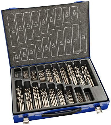 Izar 10676 Maletin Juego Brocas 1016, DIN 338N, 1-10 x 0.5 mm, HSSE 5% Co, 170 Piezas