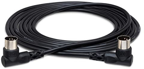 Hosa MID-310RR, Right-angle MIDI Cable, Right-angle 5-pin DIN to Same, 10 ft