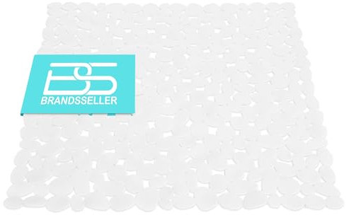 Brandsseller Duscheinlage 53x53 cm Duschmatte in Steinoptik Weiß