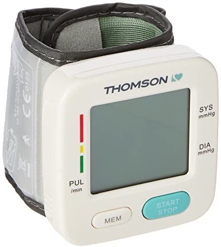 THOMSON Tensiomètre poignet Cardio W6 - Très complet, fiable et précis - Conforme aux recommandations de la Haute Autorité de Santé - Pour 2 utilisateurs, 90 mesures chacun