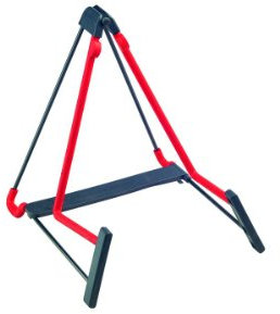 K&M 17580 Gitarrenständer Heli Rot für Akustikgitarre