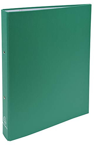 Exacompta - 54373E - Conf. da 20 Raccoglitori Rigidi Foderati Polipropilene - 2 Anelli Tondi 30 mm - Dorso 40 mm - Dimension Esterne 26x32 cm per Formato A4 - Colore Verde