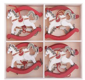'Rocking Horse Christmas Tree Decorations – Set of 8