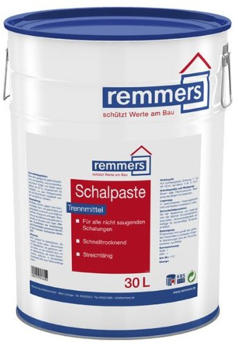 Remmers Schalpaste | 30L | Trennmittel, Schalungsmittel für Beton oder Asphalt (Bitumen) | für Schalungen aus Holz, Kunststoff und Metall | einfach zu verarbeiten, pastös eingestellt