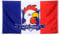 Boland 62035 - Drapeau de décoration Allez France, taille 90 x 150 cm, France, poule, drapeau, polyester, bannière, décoration murale, football, coupe du monde, championnat d'Europe