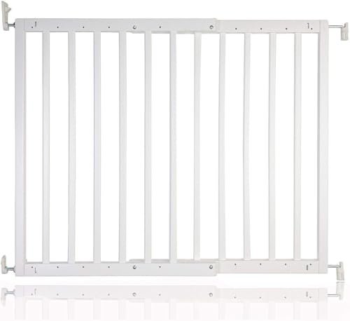 Safetots Chunky Wooden Screw Fit Stair Gate, White, 63.5cm - 105.5cm, Wood Baby Gate, Screw Fit Safety Barrier, Stylish Design and Practical Safety Gate, Easy Installation