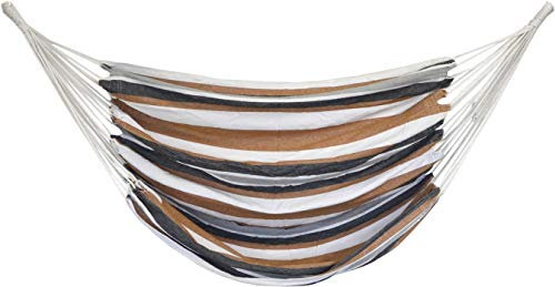 AMANKA Hängestuhl 110x145cm XL Hängesessel aus 100% Baumwolle Hängesitz max. 150KG belastbar tragbare waschbare Hängematte Beige-Braun