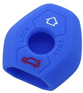 BROVACS Schlüssel Hülle Kompatibel mit BMW 3 Tasten Fernbedienung - Silikon Schutzhülle Schlüsselhülle Cover in Dunkelblau (CV9901DB)