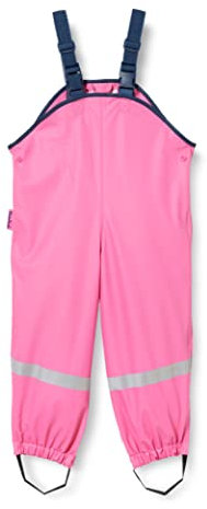 Playshoes Matschhose Regenlatzhose Ungefüttert Unisex Kinder Wind- und wasserdichte Regenhose Regenbekleidung, pink, 92