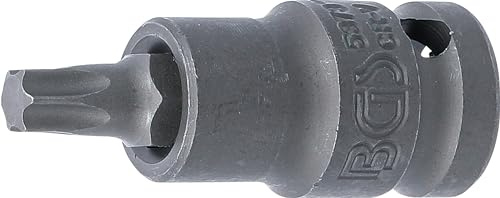 BGS 5373 | Kraft-Bit-Einsatz | Länge 55 mm | T-Profil (für Torx) T45 | Antrieb Innenvierkant 12,5 mm (1/2) | Chrom-Vanadium-Stahl | Oberfläche brüniert | Drehmoment max. 108 Nm