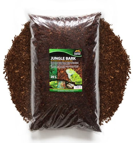 Jungle Bark schöner Bodengrund als Terrarieneinstreu für u.a. Regenwaldterrarien - rötliche Pinie für Ihr Terrarium als Bodensubstrat - Pinienrinde Einstreu für Echsen (20 Liter)