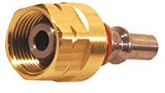 IBEDA Kupplungsstift D1 aus Edelstahl mit Messing-Überwurfmutter für DKD, DKG und DKT Schlauchkupplungen für Brenngase, Sauerstoff und Inerte Gase, Ausführung:Brenngas G 3/8'' LH