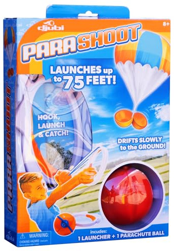 Djubi Parashoot, Best Gifts for Kids and 8 & Up - Slingshot Flying Parachute Outdoor Beach, Lawn, & Tailgating Family Game - Toys Gifts for 8 9 10 11 12 13 Year Old