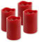 LED Echtwachs-Kerze in Rot Timer Ø7x9 cm : 4er-Set