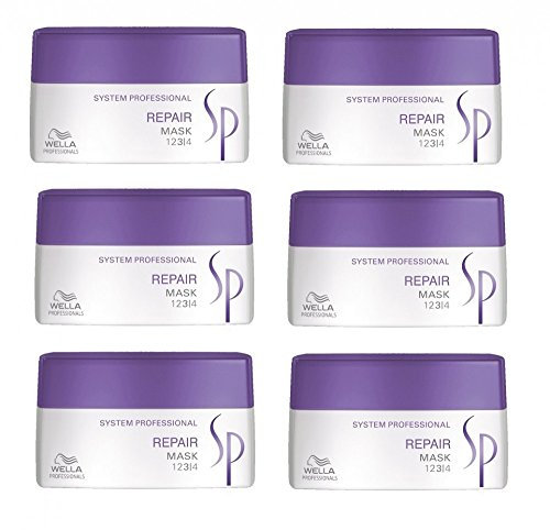 Wella SP Repair Mask 6 x 200 ml strapaziertes Haar System Professional Care Haar-Kur