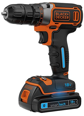 BLACK+DECKER BDCDC18KST-QW Perceuse-Visseuse sans fil - 0-650 trs/min - Couple 30 Nm, 10 positions - Livrée en coffret 27W, 18V Noir