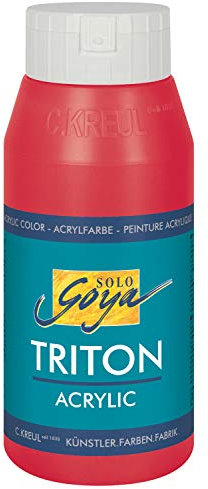 KREUL 17015 - Solo Goya Triton Acrylfarbe weinrot, 750 ml Flasche, schnell und matt trocknend, Farbe auf Wasserbasis, in Studioqualität, vielseitig einsetzbar, gut deckend und ergiebig