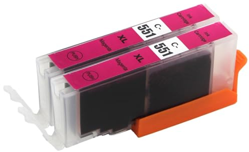 Go Inks Compatible CLI-551 XL Magenta Ink Cartridges - 2 Pack replacement for Canon PIXMA Printers - 12ml - 551 XL Multipack - High Yield - 2x M