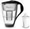 PearlCo Glas-Wasserfilter (schwarz) Glaskanne mit 1 Classic Filterkartusche – Reduzierung von Kalk & Schwermetall – Schützt Geräte – Besserer Geschmack von Kaffee & Tee – Made in EU