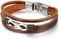 Flongo Lederarmband Partnerarmbänder Freundschaftsarmbänder, Leder Armband Armreif Kordelkette Schwarz Braun Silber Infinity Unendlichkeit Ewigkeit Lieben Zeichen Symbol 8 Herren,Damen
