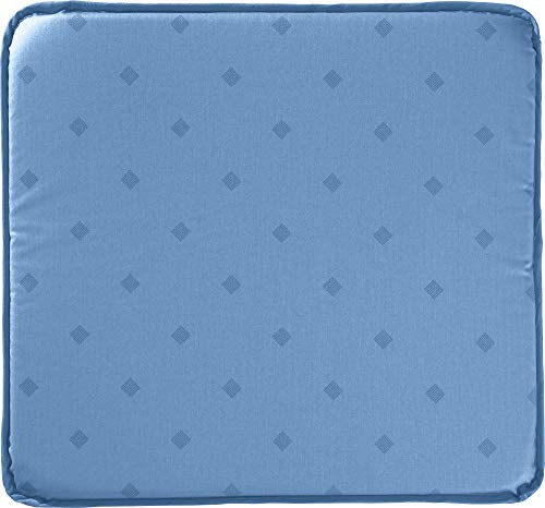 Erwin Müller abwaschbares Stuhlkissen, Sitzkissen Neuss im Rautendesign blau Größe 38x41 cm - acrylversiegeltes Gewebe für leichtes Wischen