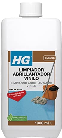 HG Limpiador Abrillantador Vinilo, Limpiador de Suelos de Vinilo y Linóleo, Líquido Detergente para Suelos de Goma y Linóleo, Producto de Limpieza HG - 1 Litro