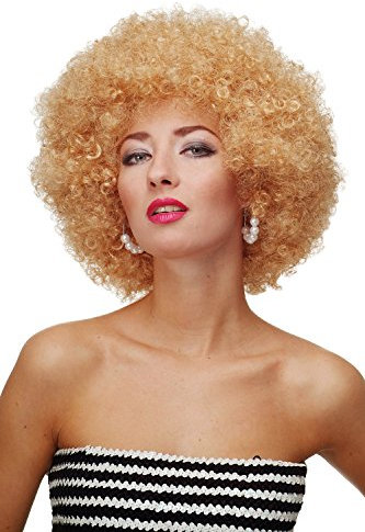 WIG ME UP - PW0011-P70 Perücke Afroperücke Afro 70er Jahre Party Partyperücke Funk Funky Disco Foxy Goldblond