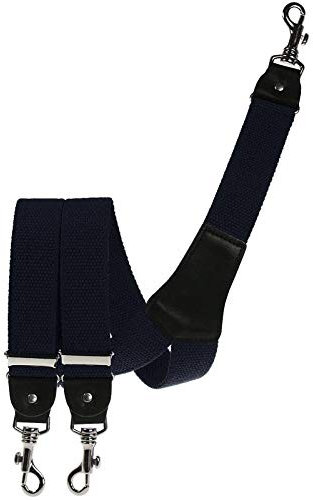 Harrys-Collection Herren extra starker Hosenträger mit Karabinerhaken, Größen:120 cm, Farben:marine