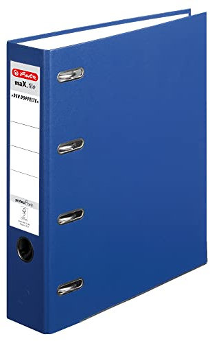 Herlitz 10842276 Doppelordner maX.file protect A4 blau FSC Mixed (1 Stück, blau)